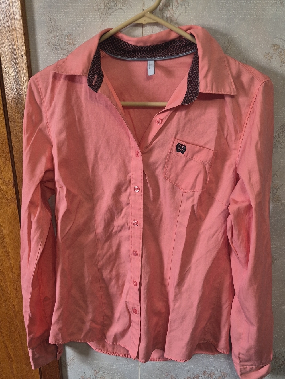 Cinch Women's Button Down Shirt Coral Pink